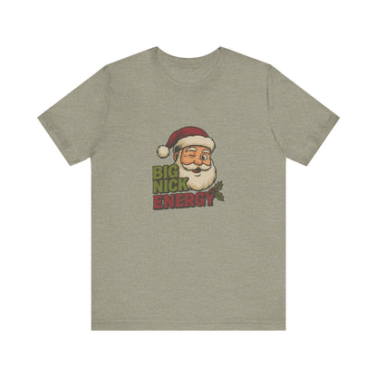 Big Nick Energy — Retro Santa Christmas Tee (Light)