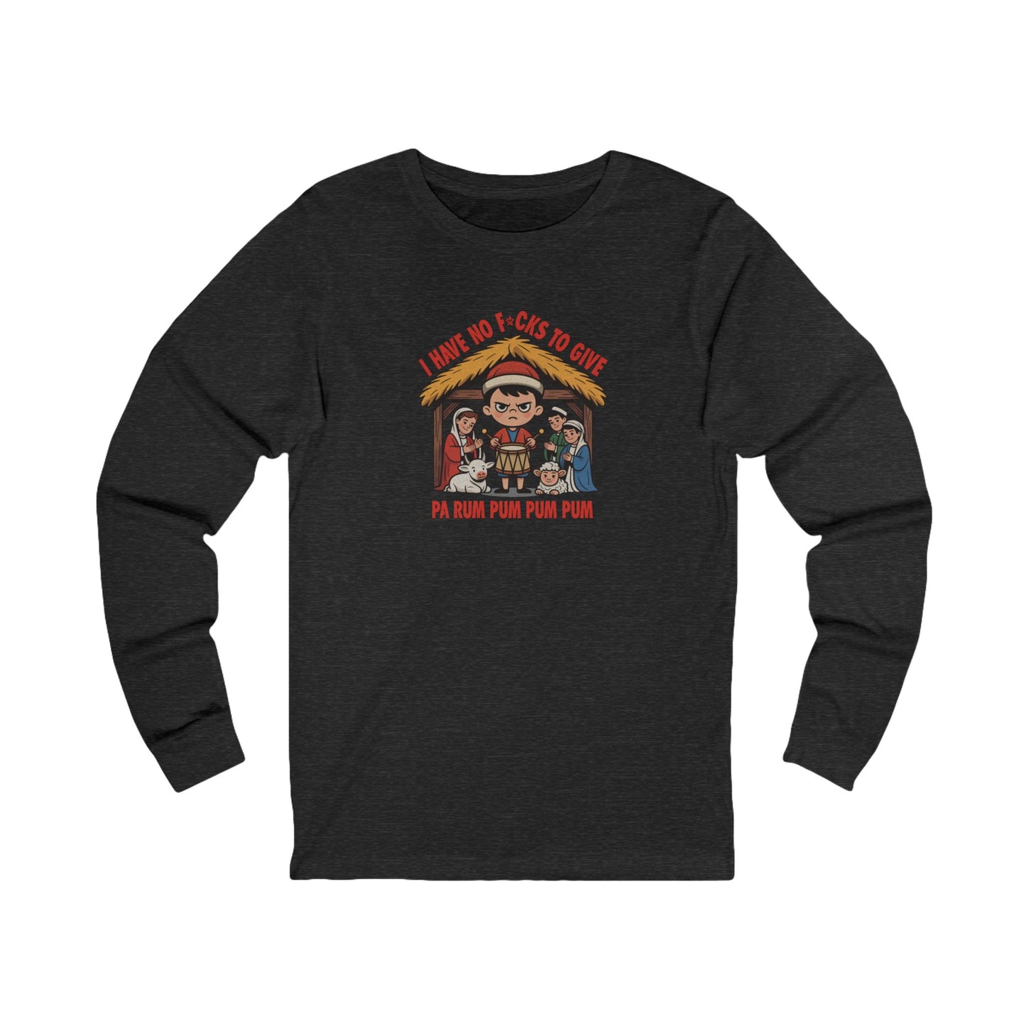 I Have No F*cks to Give — Little Drummer Boy Retro Long Sleeve (Dark)