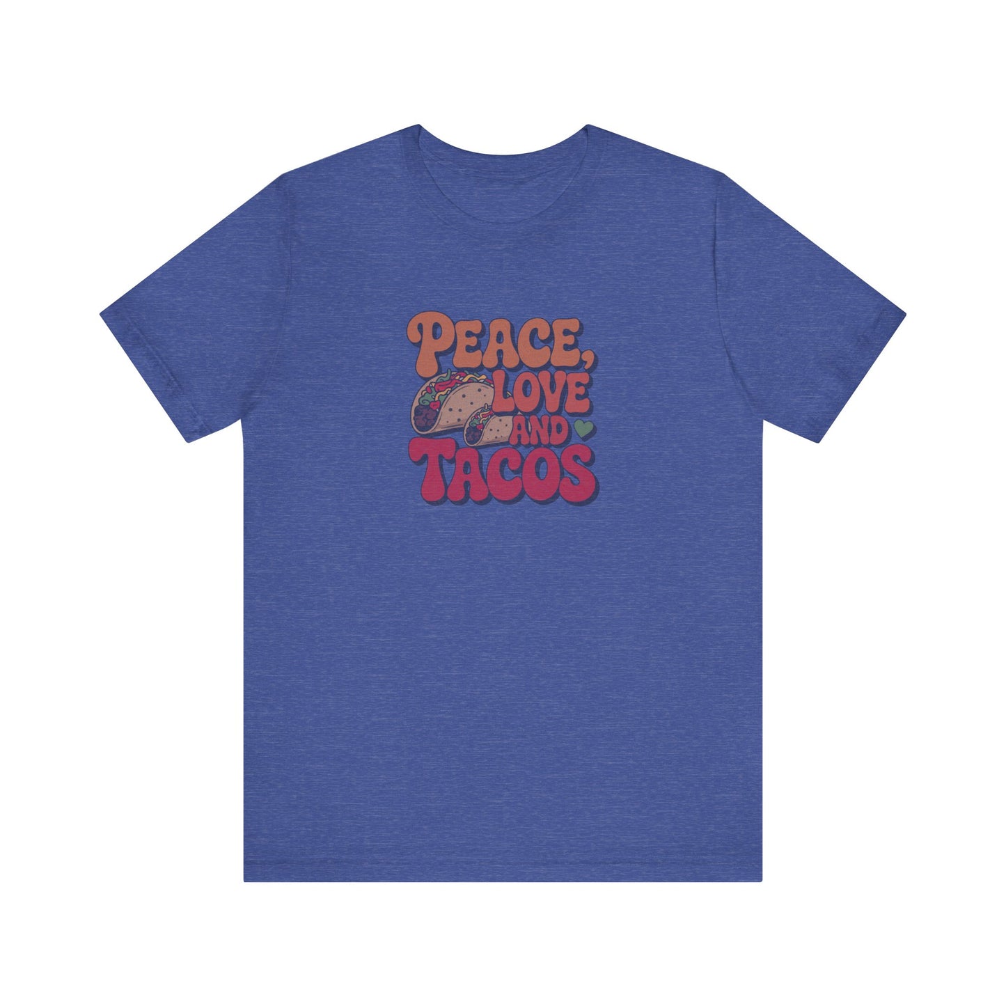 Peace, Love, and Tacos — Retro Foodie Tee (Dark)