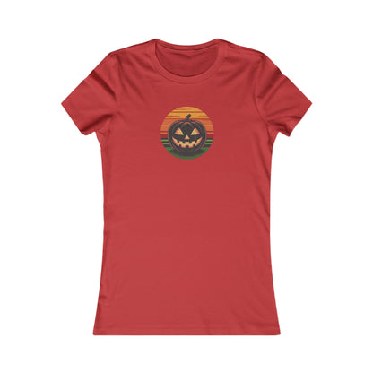 Retro Jack: Glowing Classic — Halloween Sunset Women's Tee (Light)