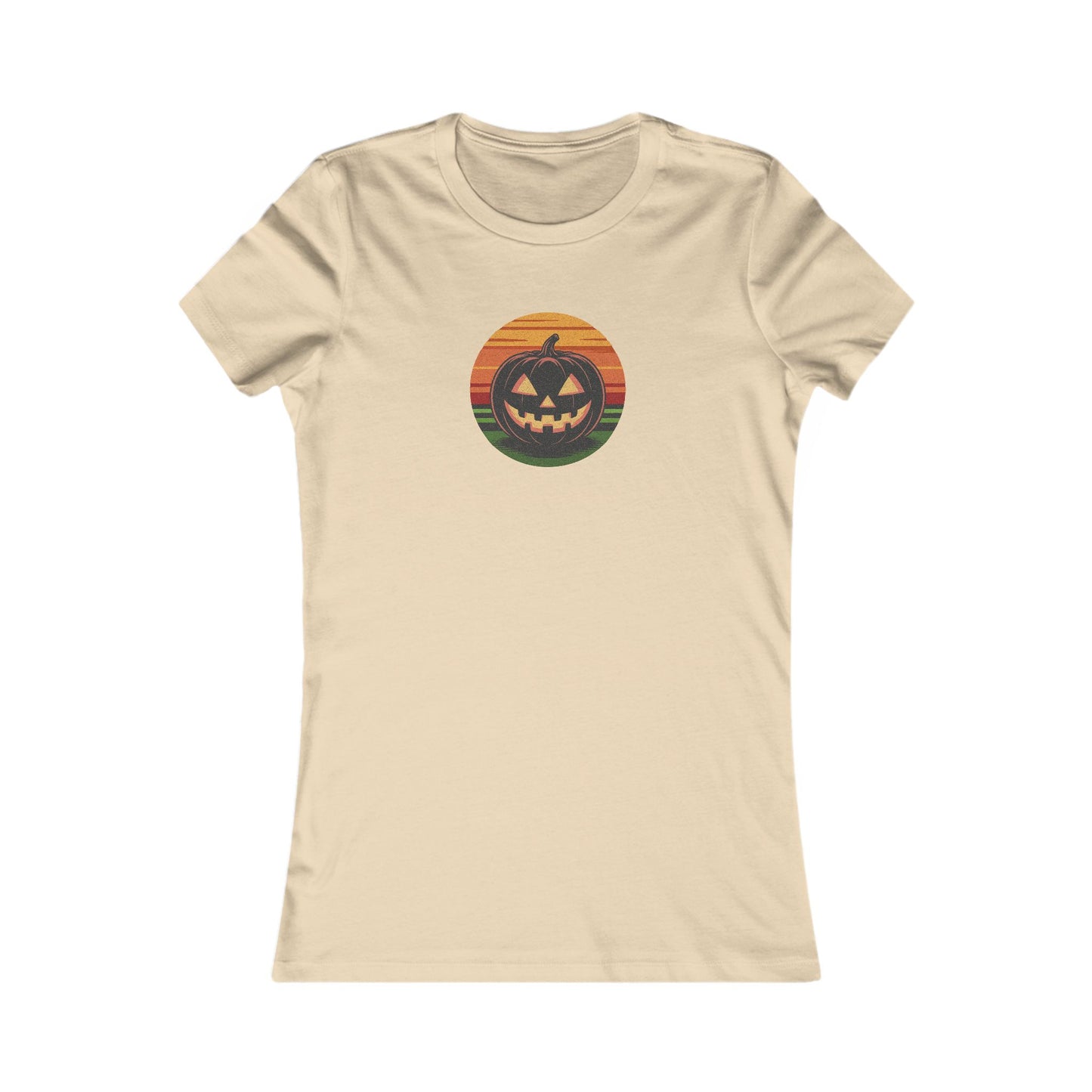 Retro Jack: Glowing Classic — Halloween Sunset Women's Tee (Light)