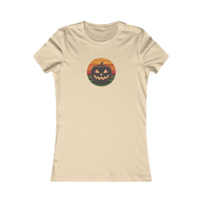 Retro Jack: Glowing Classic — Halloween Sunset Women's Tee (Light)
