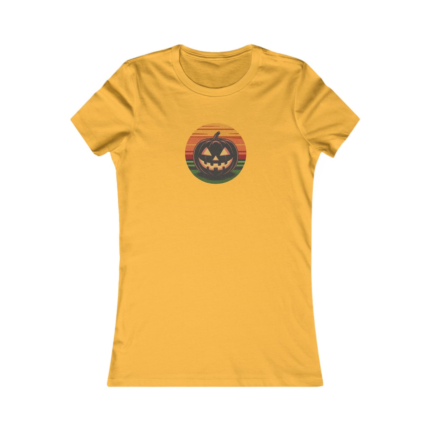 Retro Jack: Glowing Classic — Halloween Sunset Women's Tee (Light)