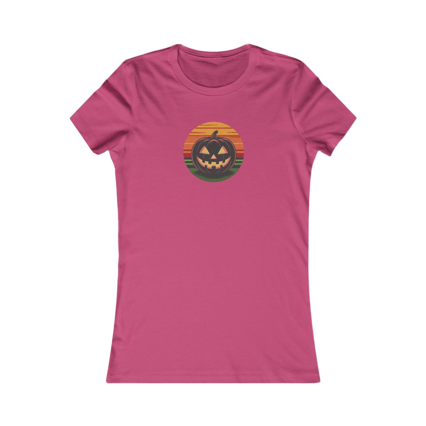 Retro Jack: Glowing Classic — Halloween Sunset Women's Tee (Light)