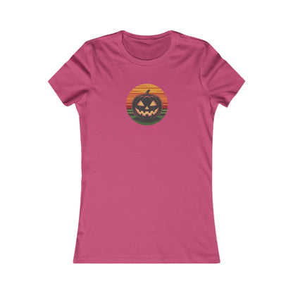 Retro Jack: Glowing Classic — Halloween Sunset Women's Tee (Light)