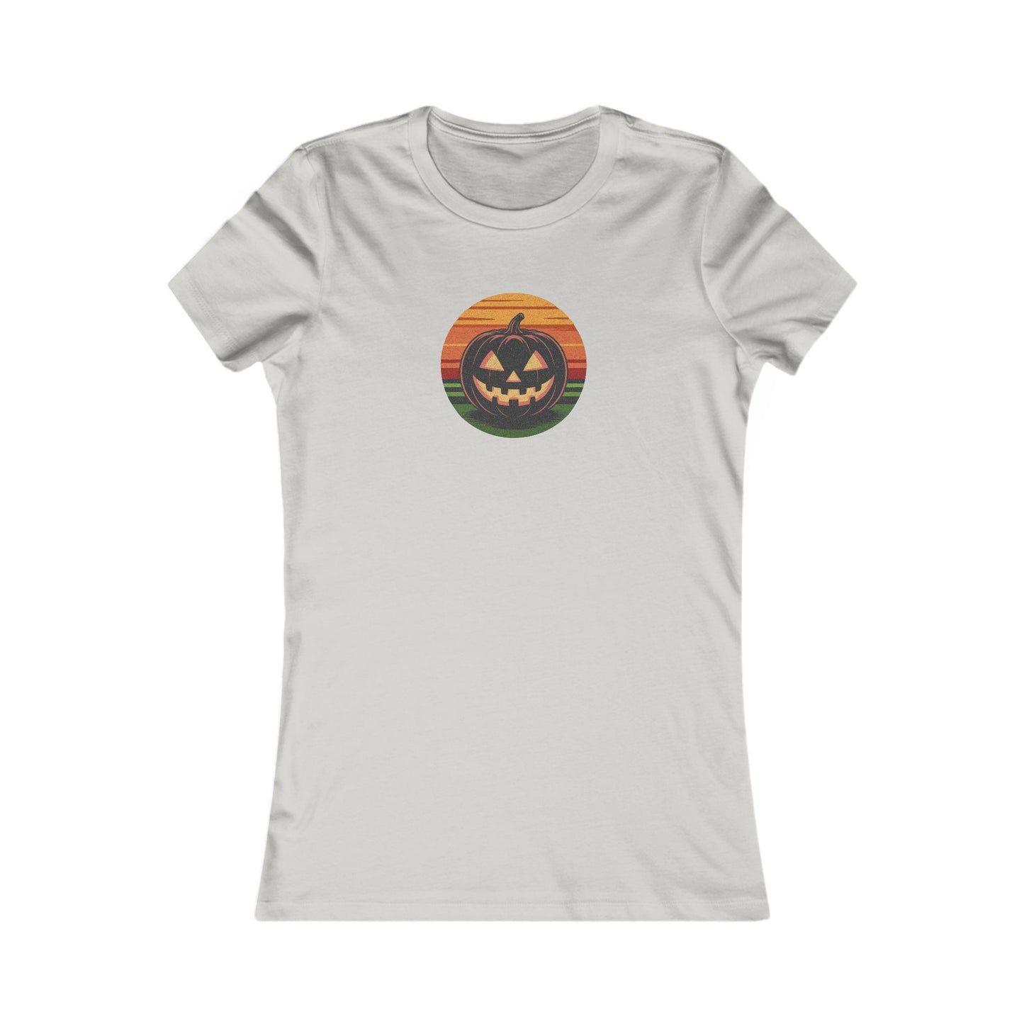 Retro Jack: Glowing Classic — Halloween Sunset Women's Tee (Light)