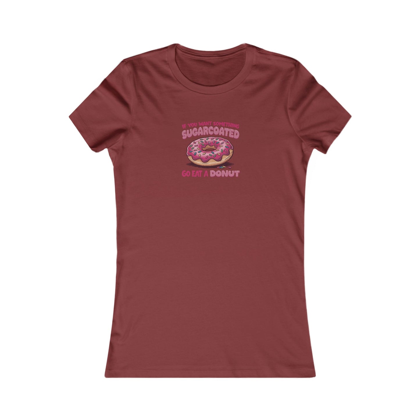 Sugarcoated (Go Eat a Donut) — Retro Graphic Women's Tee (Dark)