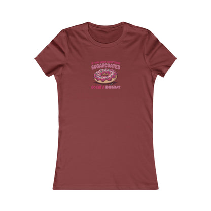 Sugarcoated (Go Eat a Donut) — Retro Graphic Women's Tee (Dark)