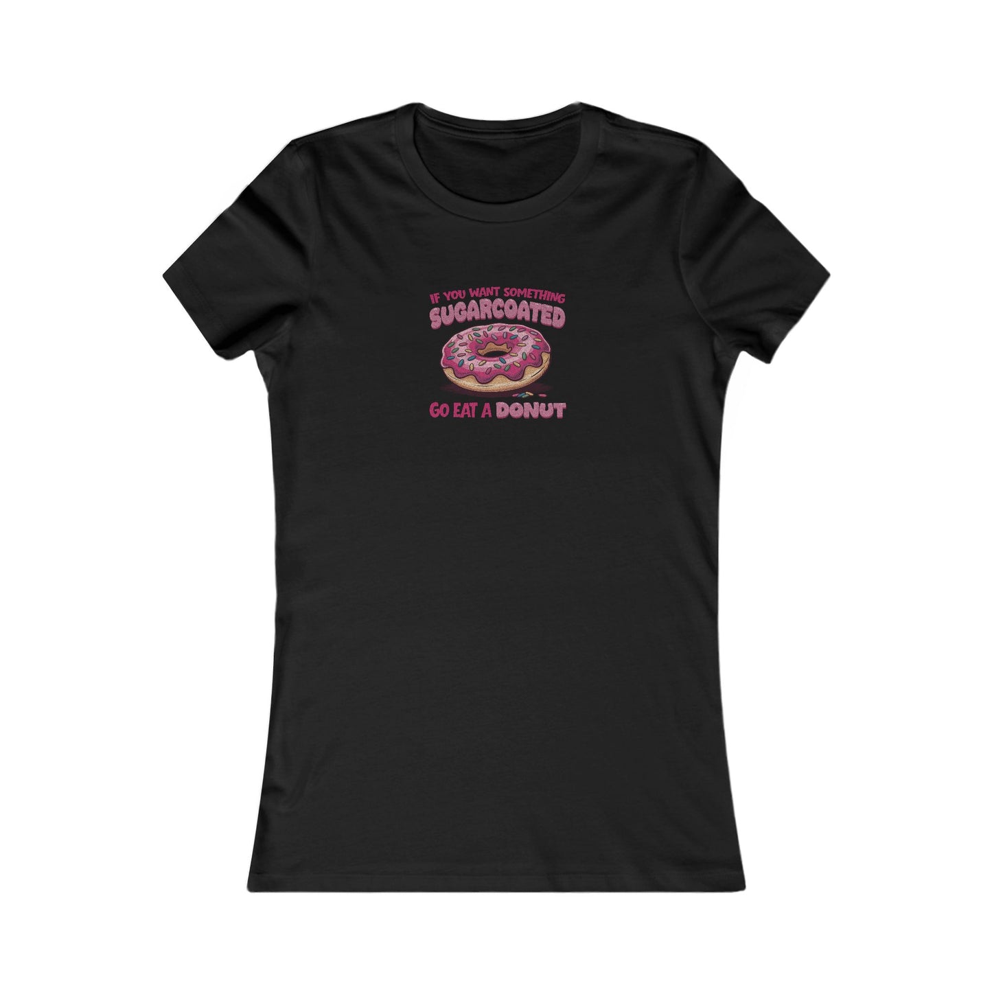 Sugarcoated (Go Eat a Donut) — Retro Graphic Women's Tee (Dark)