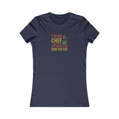 I'm No Chef, But Man I Stir the Pot — Retro Women's Tee (Dark)