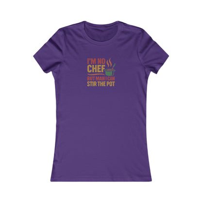 I'm No Chef, But Man I Stir the Pot — Retro Women's Tee (Dark)