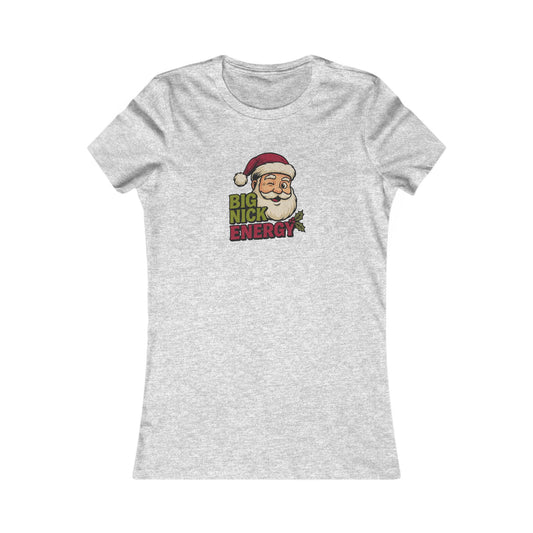 Big Nick Energy — Retro Santa Christmas Women's Tee (Light)
