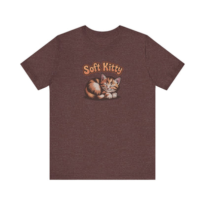 Soft Kitty Sick-Day Lullaby — Big Bang Theory Retro Tee (Dark)