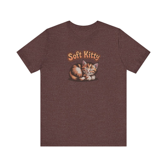 Soft Kitty Sick-Day Lullaby — Big Bang Theory Retro Tee (Dark)