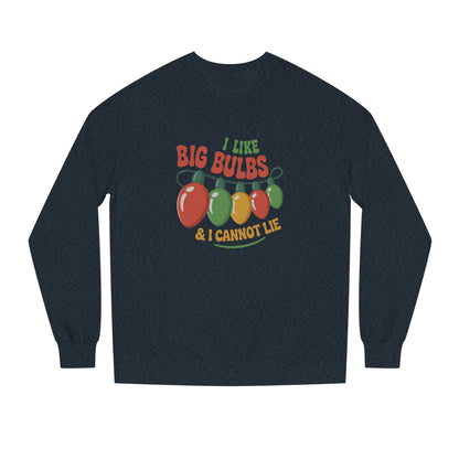 I Like Big Bulbs and I Cannot Lie — Christmas Lights Retro Sweatshirt (Dark)