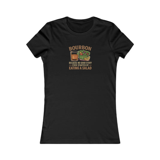 Bourbon > Eating a Salad — Retro Women's Tee (Dark)