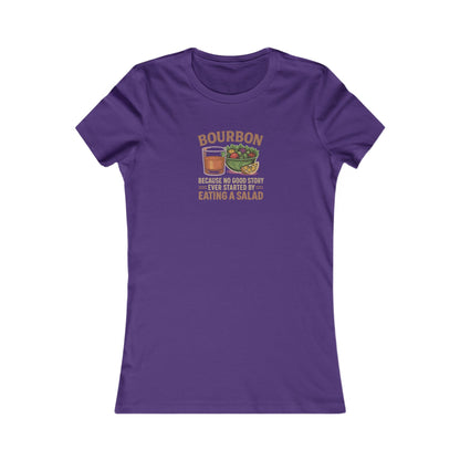 Bourbon > Eating a Salad — Retro Women's Tee (Dark)