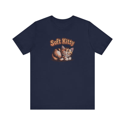 Soft Kitty Sick-Day Lullaby — Big Bang Theory Retro Tee (Dark)
