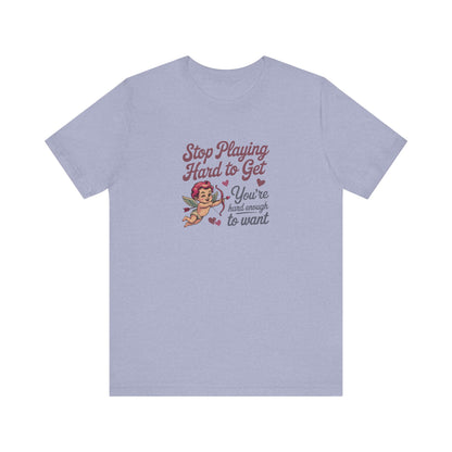 Stop Playing Hard to Get — Retro Cupid Tee (Light)