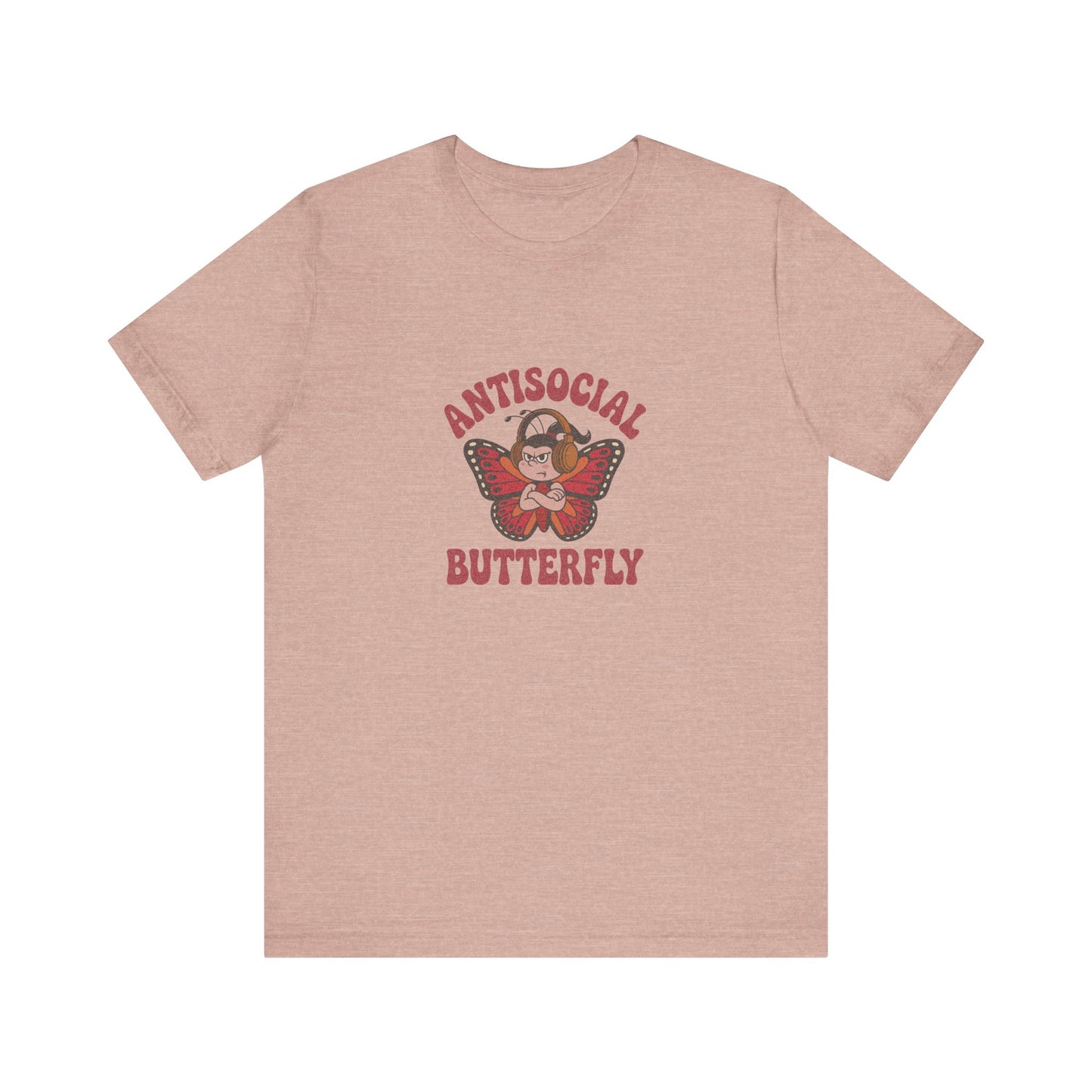 Antisocial Butterfly (Female) — Retro Workout Tee (Light)