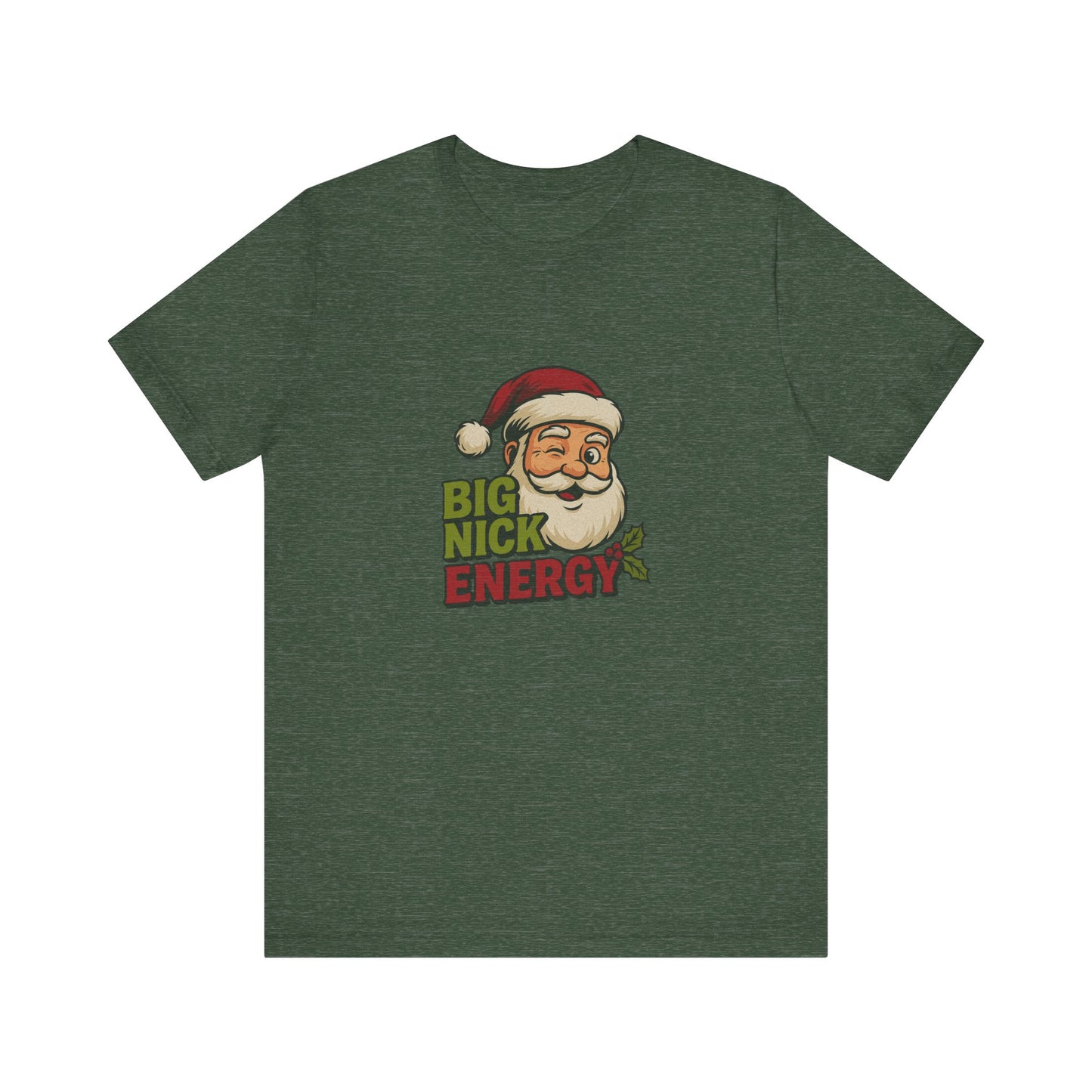 Big Nick Energy — Retro Santa Christmas Tee (Dark)