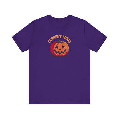 Current Mood (Classic Pumpkin) — Retro Halloween Tee (Dark)
