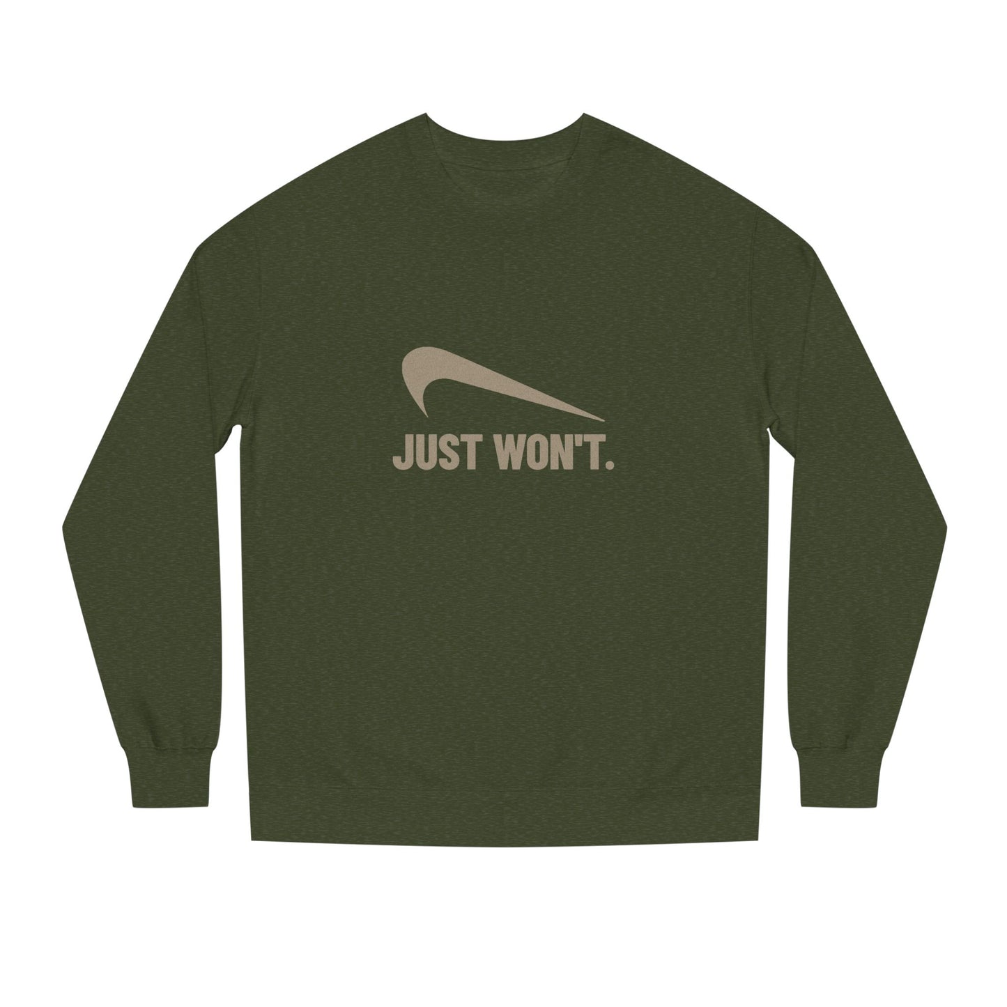 Just Won’t Athletic Parody — Retro Workout Sweatshirt (Dark)