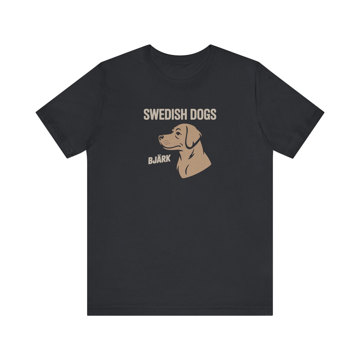 His Bjärk Is Worse Than His Bite – Minimalist Dog Pun Retro Tee (Dark)