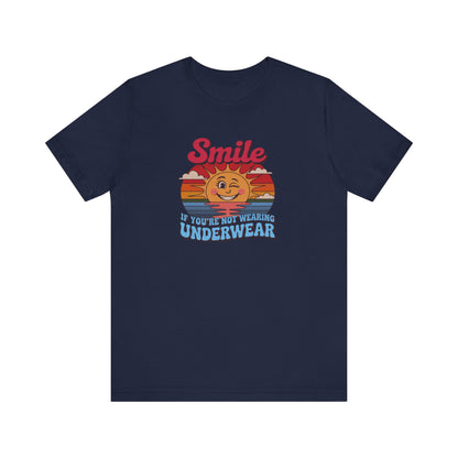 Smile If You’re Not Wearing Underwear — Retro Tee (Dark)