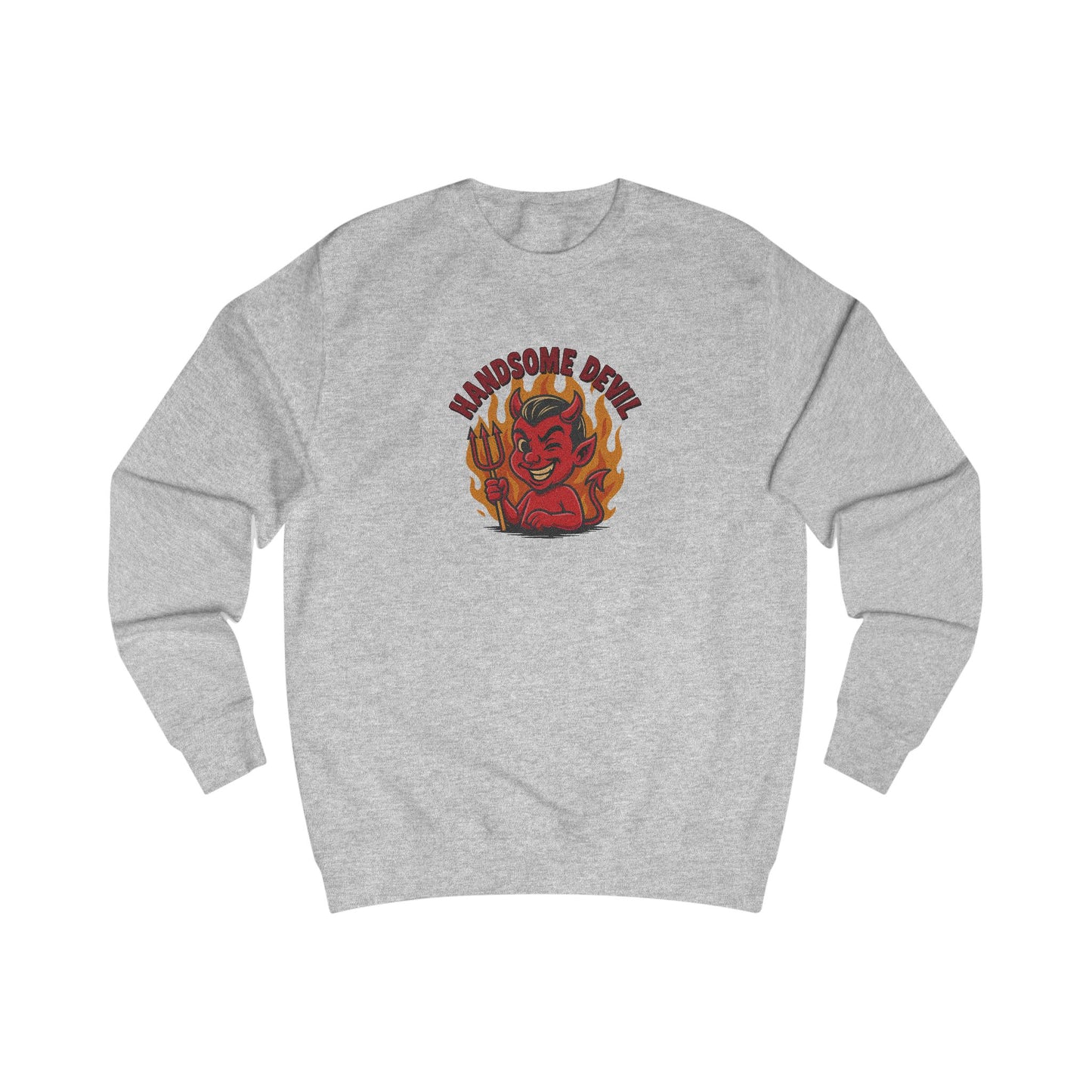 Handsome Devil — Fiery Retro Halloween Sweatshirt (Light)