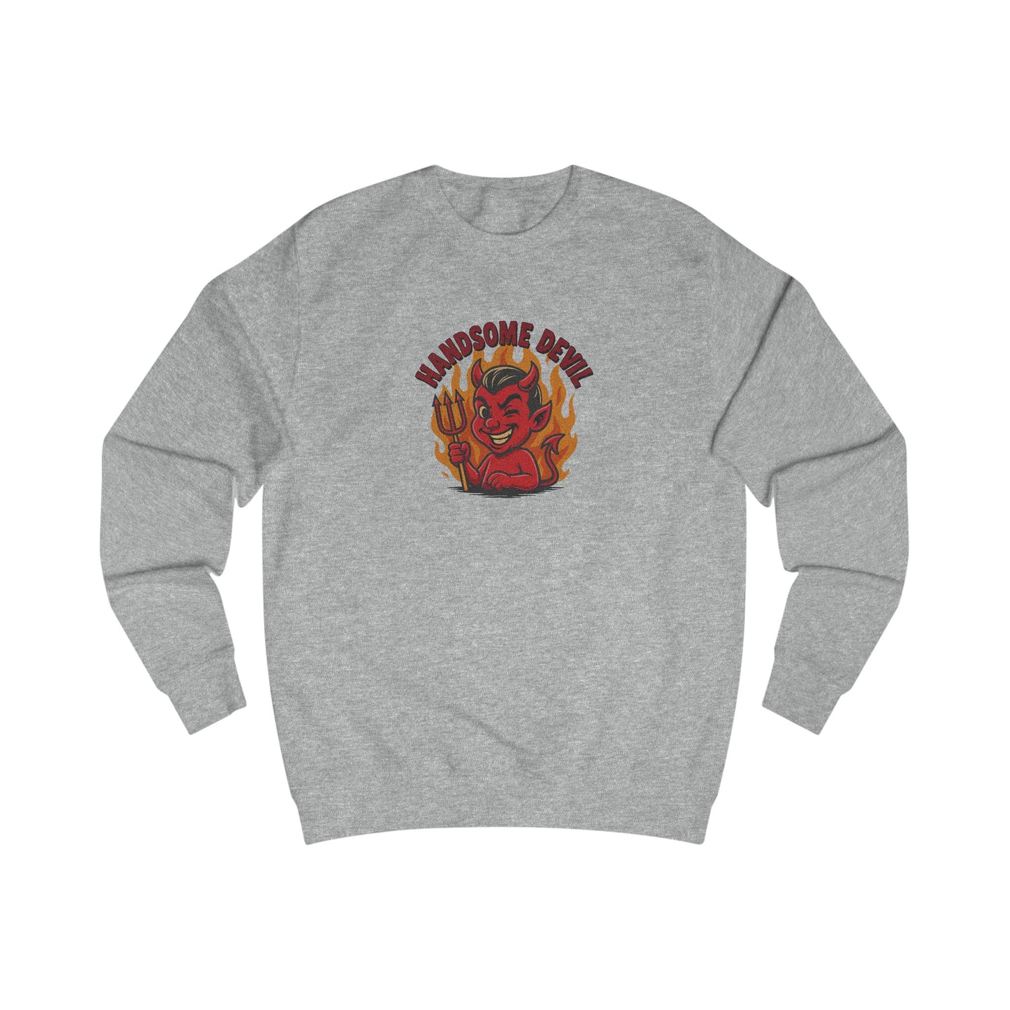 Handsome Devil — Fiery Retro Halloween Sweatshirt (Light)