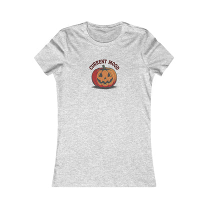 Current Mood (Classic Pumpkin) — Retro Halloween Women's Tee (Light)