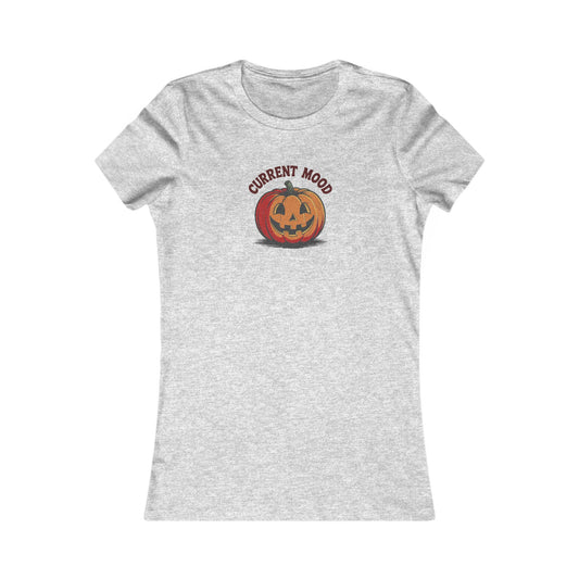 Current Mood (Classic Pumpkin) — Retro Halloween Women's Tee (Light)