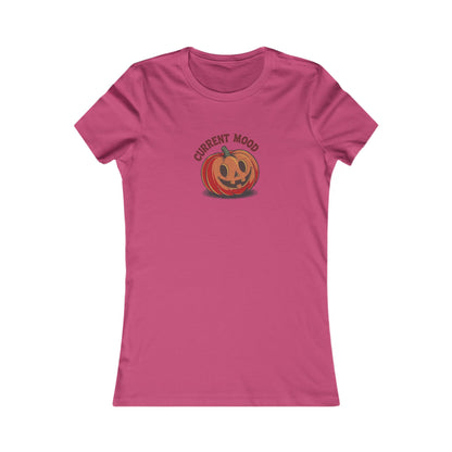 Current Mood (Cute Pumpkin) — Retro Halloween Women's Tee (Light)