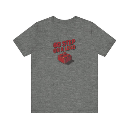 Go Step on a LEGO — Red Plastic Brick Retro Tee (Light)