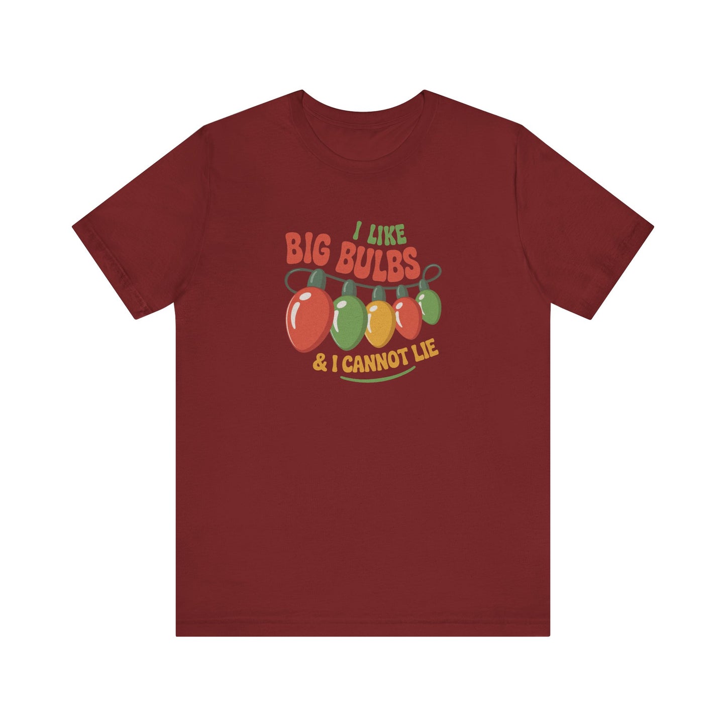 I Like Big Bulbs and I Cannot Lie — Christmas Lights Retro Tee (Dark)