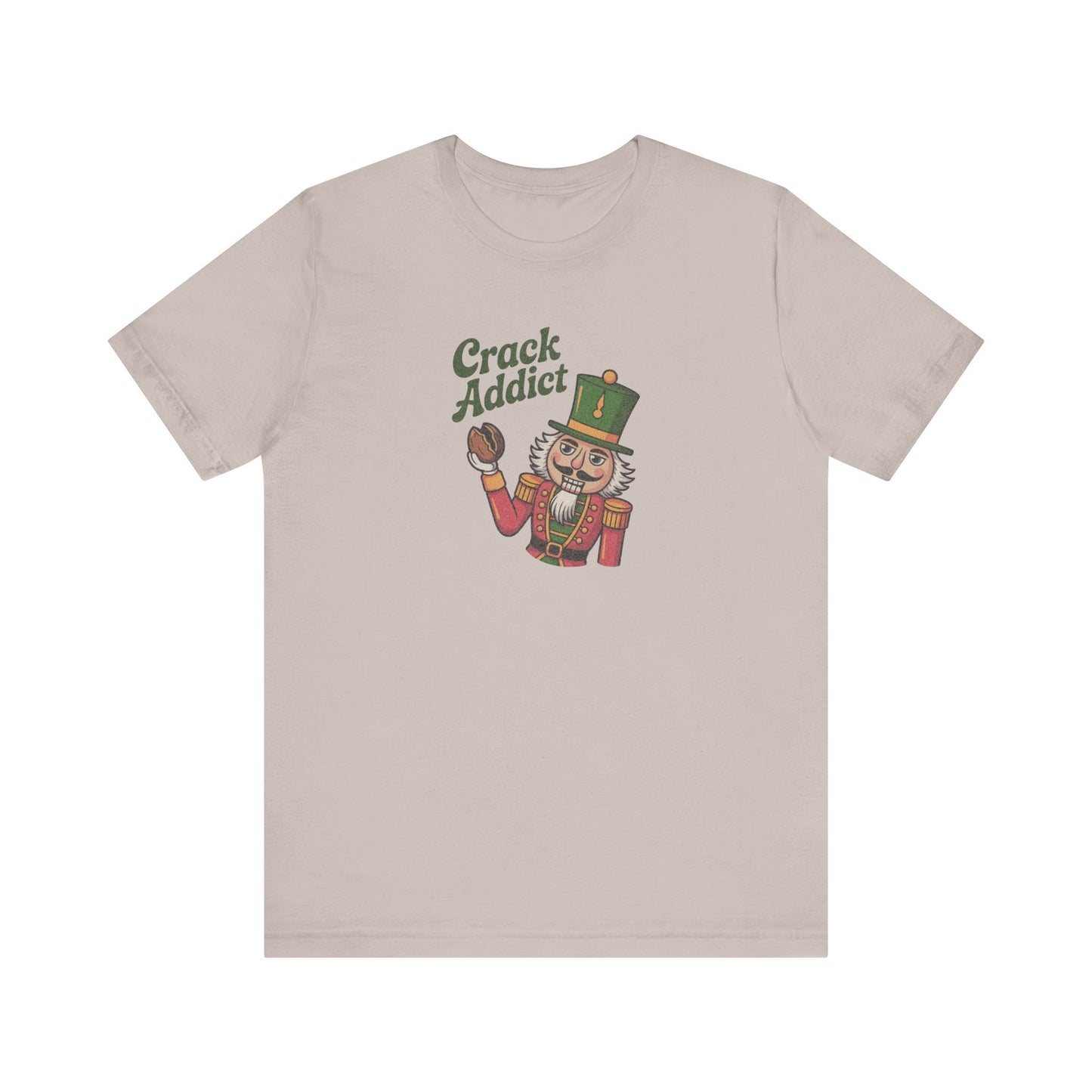 Crack Addict Nutcracker — Vintage Christmas Retro Tee (Light)
