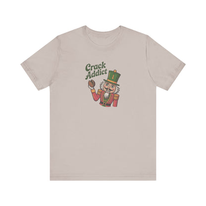 Crack Addict Nutcracker — Vintage Christmas Retro Tee (Light)