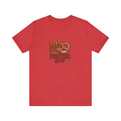 Live Every Day Like Pretzel Day — Stanley Hudson Retro Tee (Light)