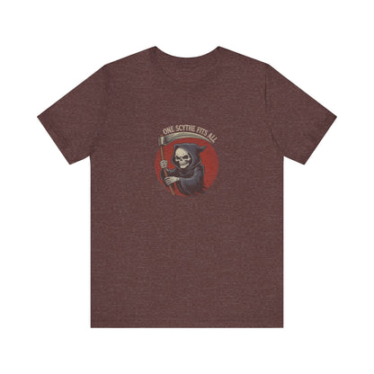 One Scythe Fits All — Grim Reaper Retro Tee (Dark)