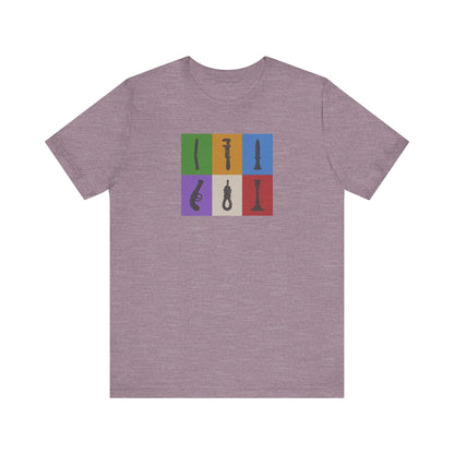 Six Ways Into the Evidence Locker — Clue Retro Tee (Light)