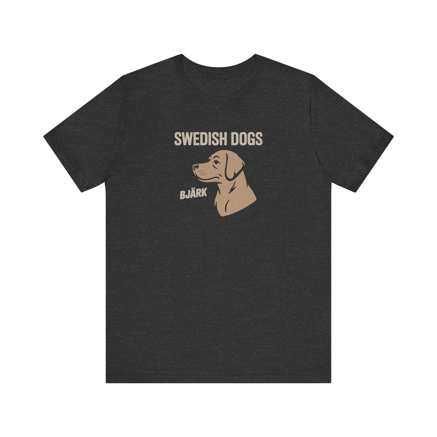 His Bjärk Is Worse Than His Bite – Minimalist Dog Pun Retro Tee (Dark)