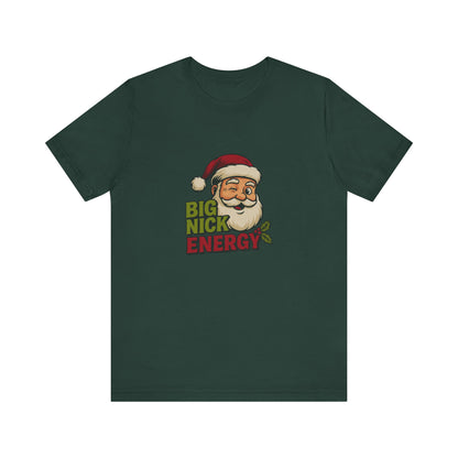 Big Nick Energy — Retro Santa Christmas Tee (Dark)