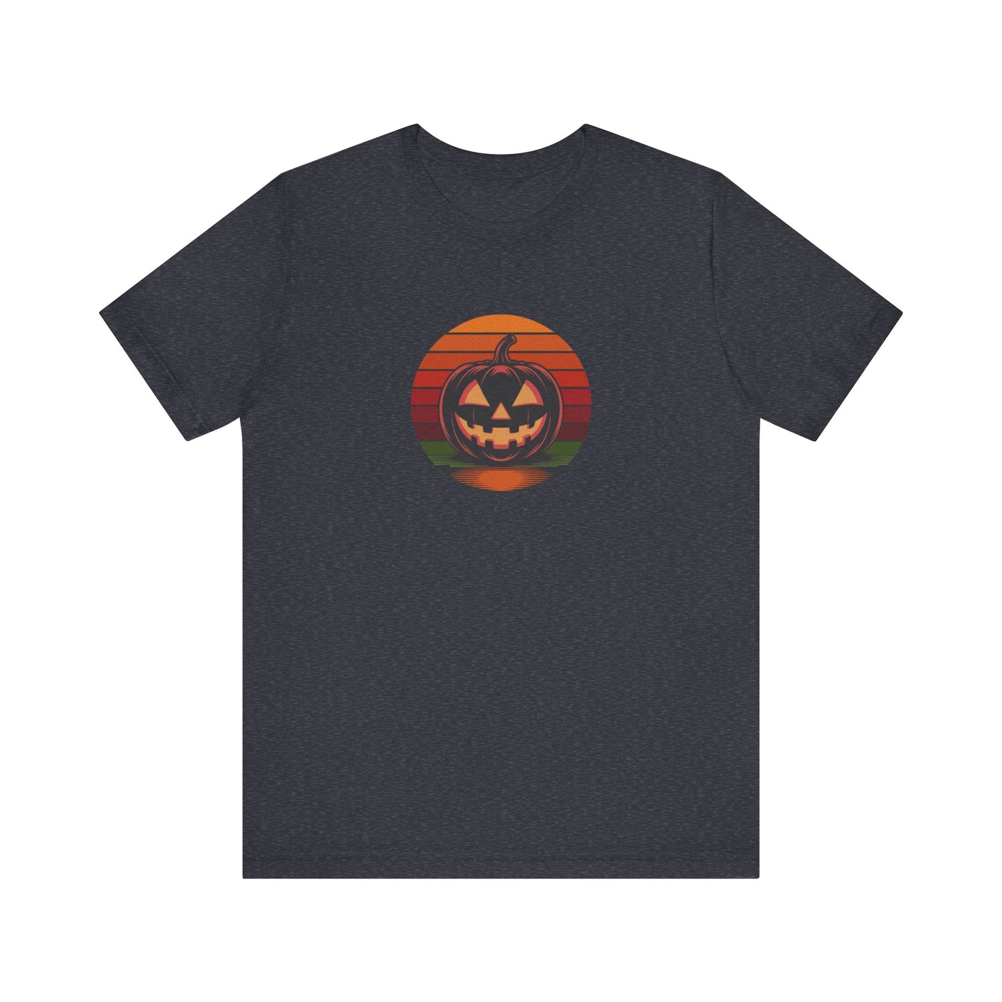 Retro Jack: Bold Grin — Halloween Sunset Tee (Dark)