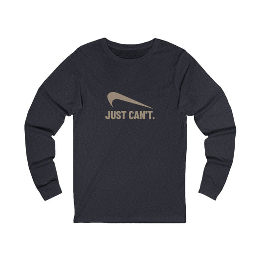 Just Can’t Athletic Parody — Retro Workout Long Sleeve (Dark)