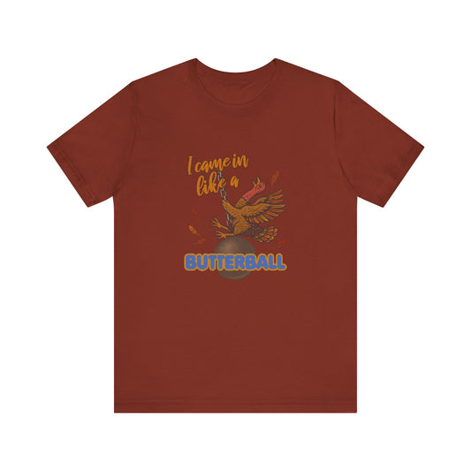 Like a Butterball — Miley Cyrus Thanksgiving Parody Retro Tee (Dark)