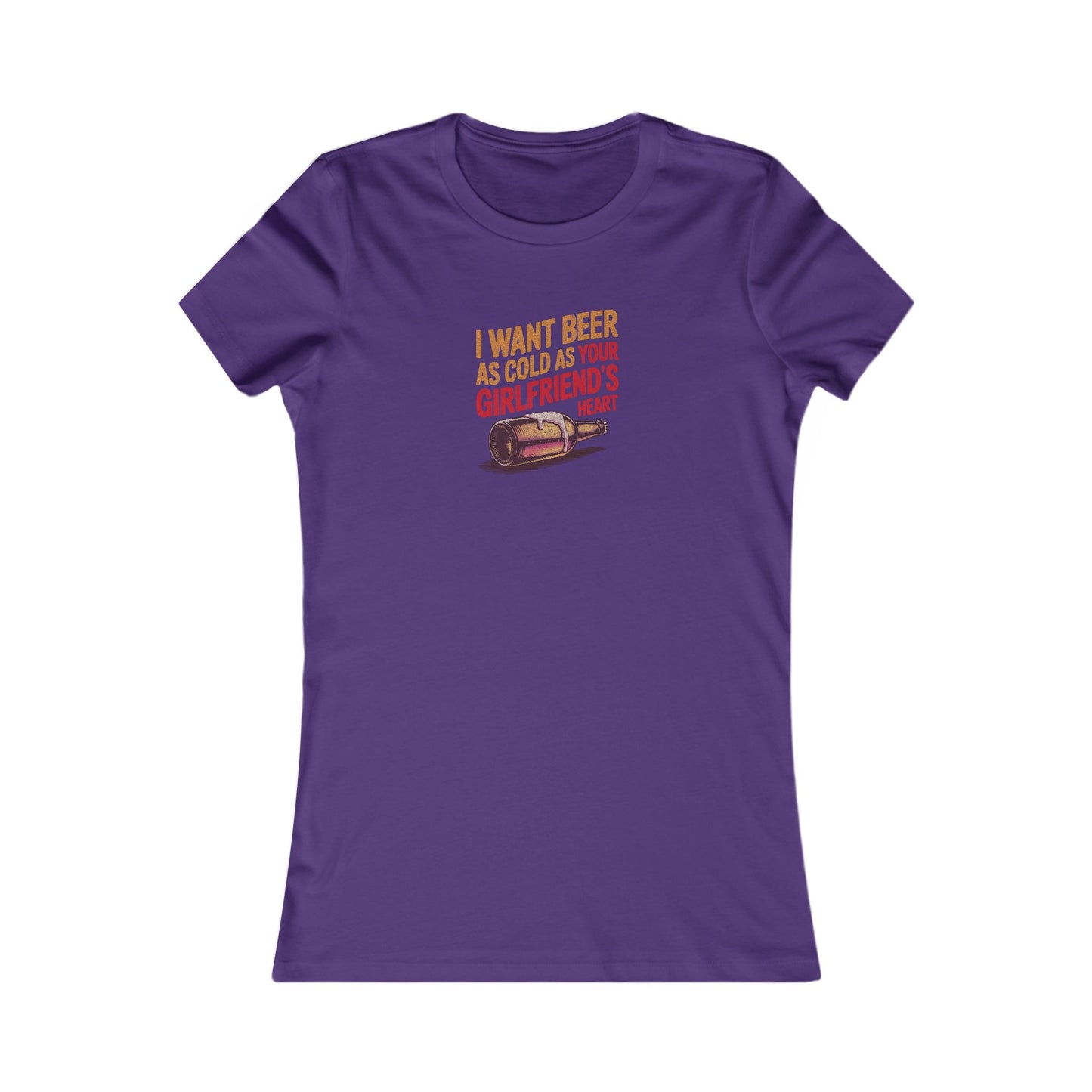 I Want Beer As Cold As Your Girlfriend’s Heart — Retro Women's Tee (Dark)