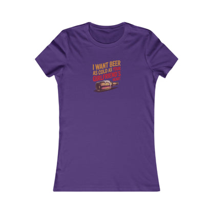 I Want Beer As Cold As Your Girlfriend’s Heart — Retro Women's Tee (Dark)