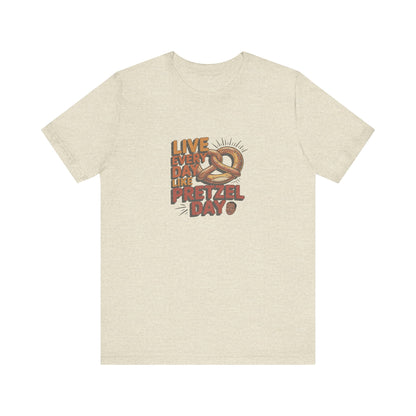 Live Every Day Like Pretzel Day — Stanley Hudson Retro Tee (Light)