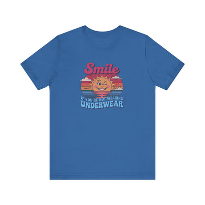 Smile If You’re Not Wearing Underwear — Retro Tee (Dark)